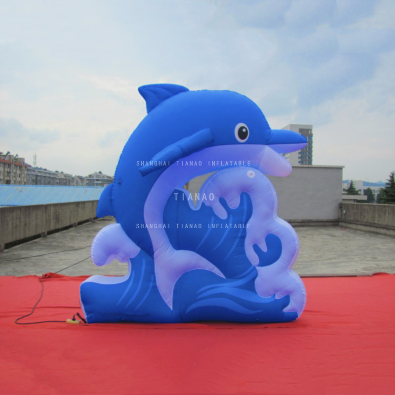 Customized Inflatable Dolphin Inflatable Marine Animal Cartoon Inflatable Blue Dolphin For Advertising Decoration