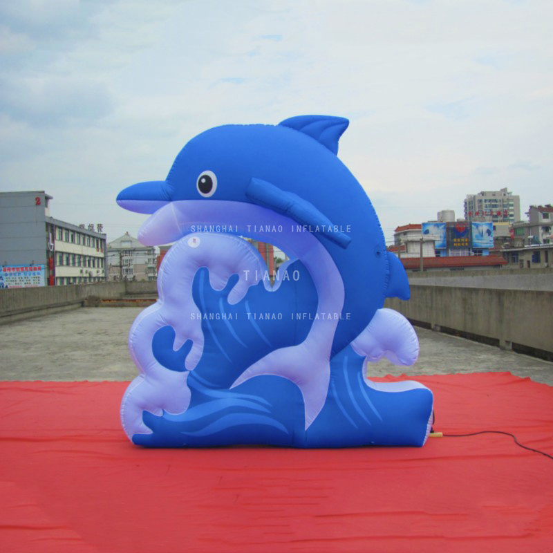 Customized Inflatable Dolphin Inflatable Marine Animal Cartoon Inflatable Blue Dolphin For Advertising Decoration