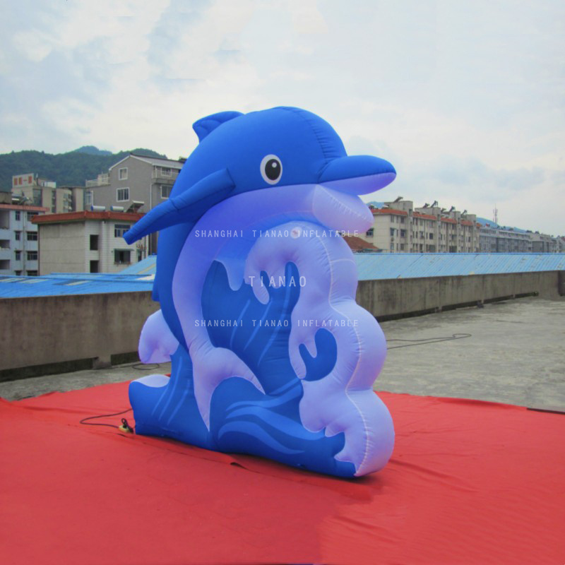 Customized Inflatable Dolphin Inflatable Marine Animal Cartoon Inflatable Blue Dolphin For Advertising Decoration