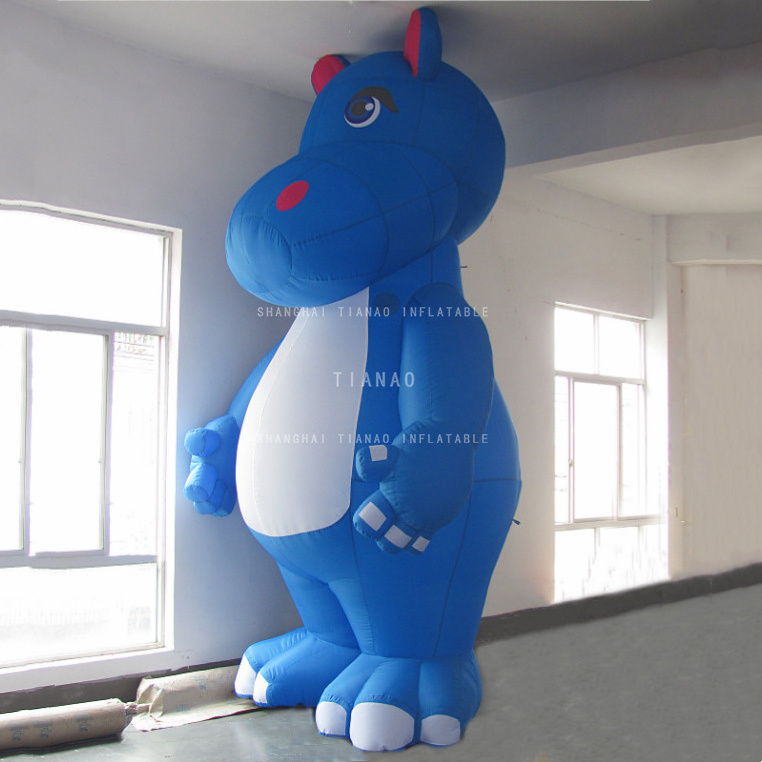 Inflatable Hippo Cartoon Inflatable Mascot Model Inflatable Animal Cartoon for Decoration or Advertising