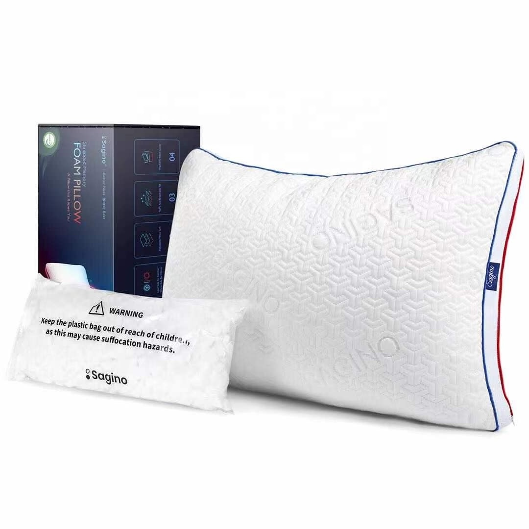 New Product with Factory Price Double-sided Cooling Gel Memory Foam Bed Pillows White 60 Neck Rectangle Solid Bed Sleeping 500TC