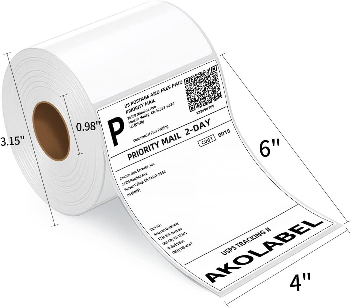 Waterproof Roll A6 Waybill Printing Adhesive Paper 100x150 White Direct Thermal Shipping Label 4x6 Thermal Sticker