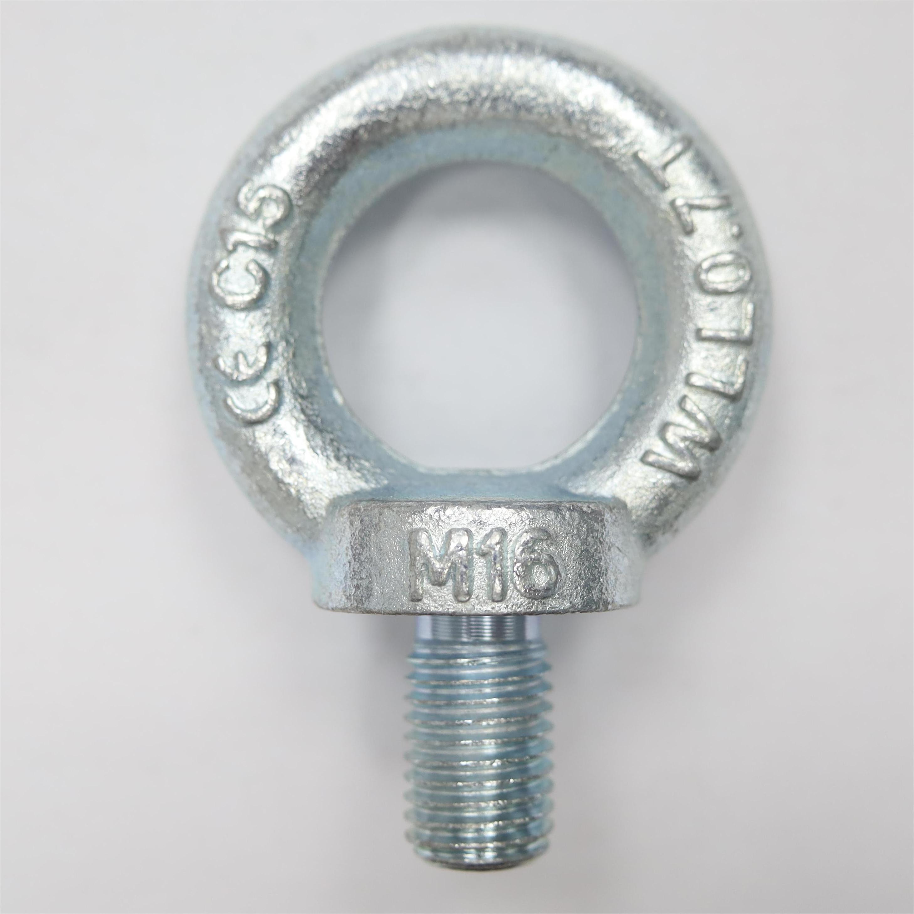 M16 M12 M10 M8 DIN 580 Shoulder Eye Bolt Galvanized High Strength Metric Size Lifting Screw