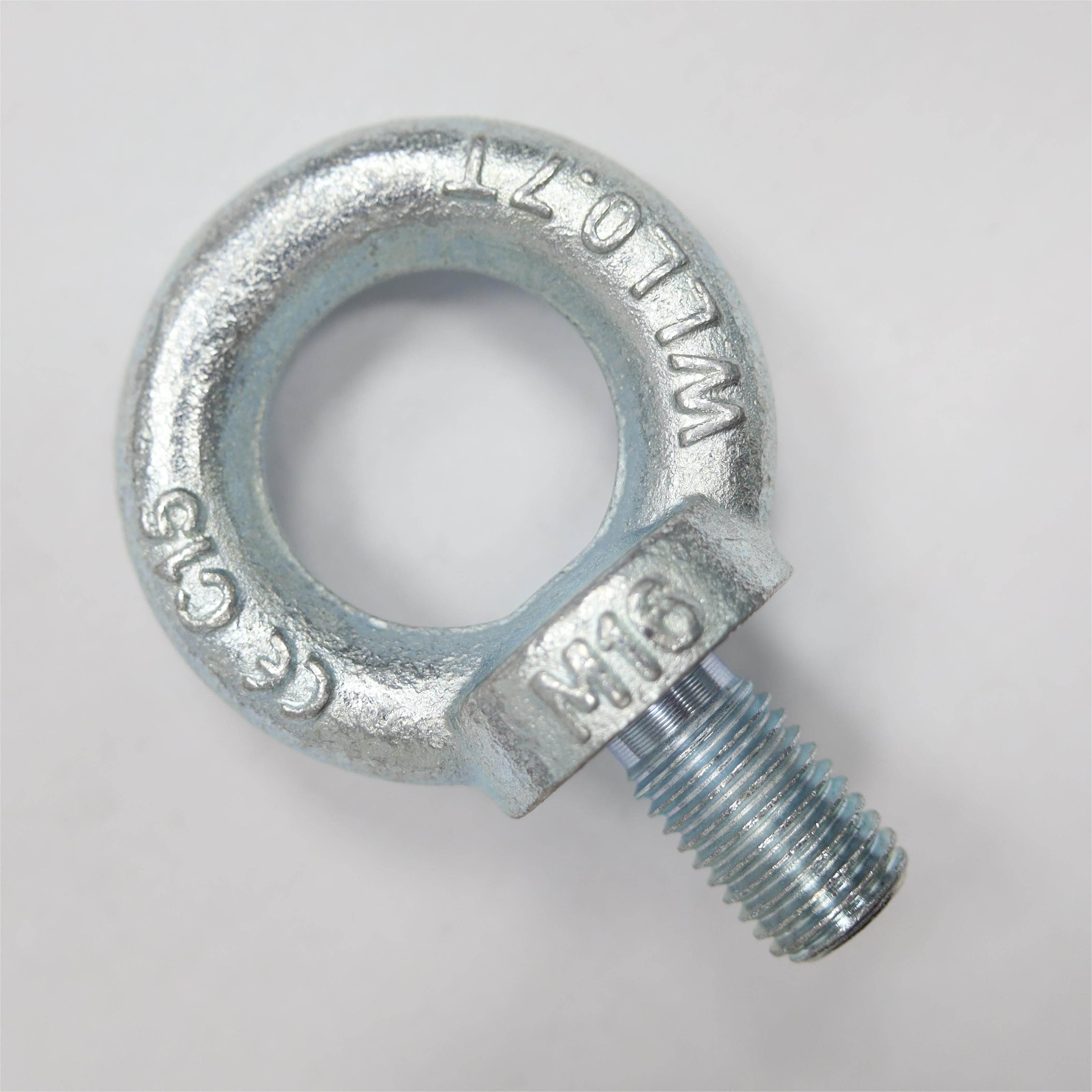 M16 M12 M10 M8 DIN 580 Shoulder Eye Bolt Galvanized High Strength Metric Size Lifting Screw