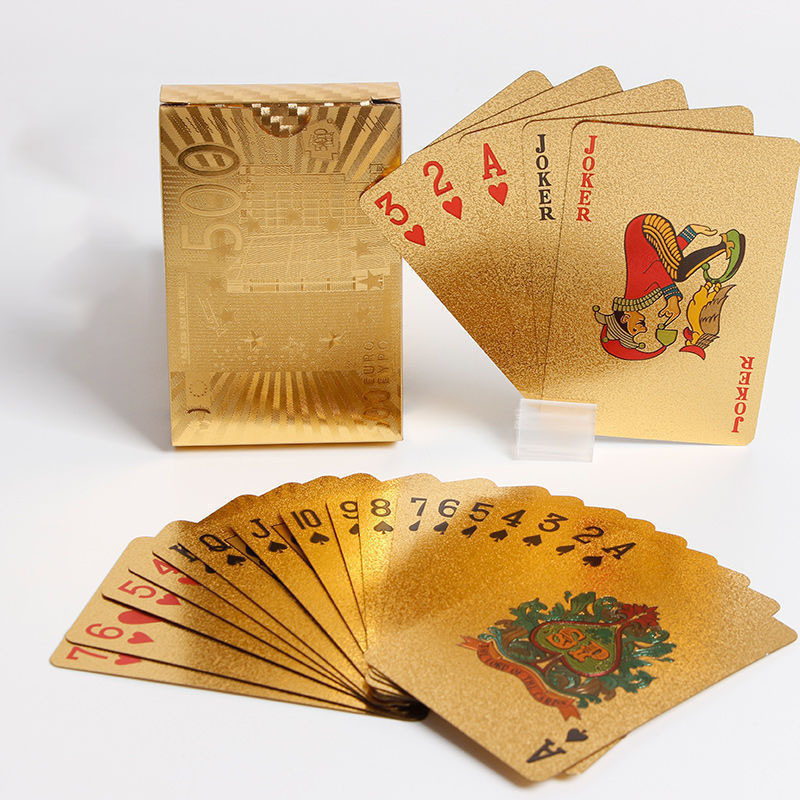 TC High Quality saudi arabia plastic playing cardsplaying card plastic water proof 2 decks playing cards plastic black and gold