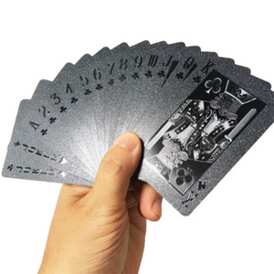 TC High Quality 100% PVC Plastic Playing Card Washable 100% Plastic Playing Poker Cards Black White Silver Game Sexual Custom