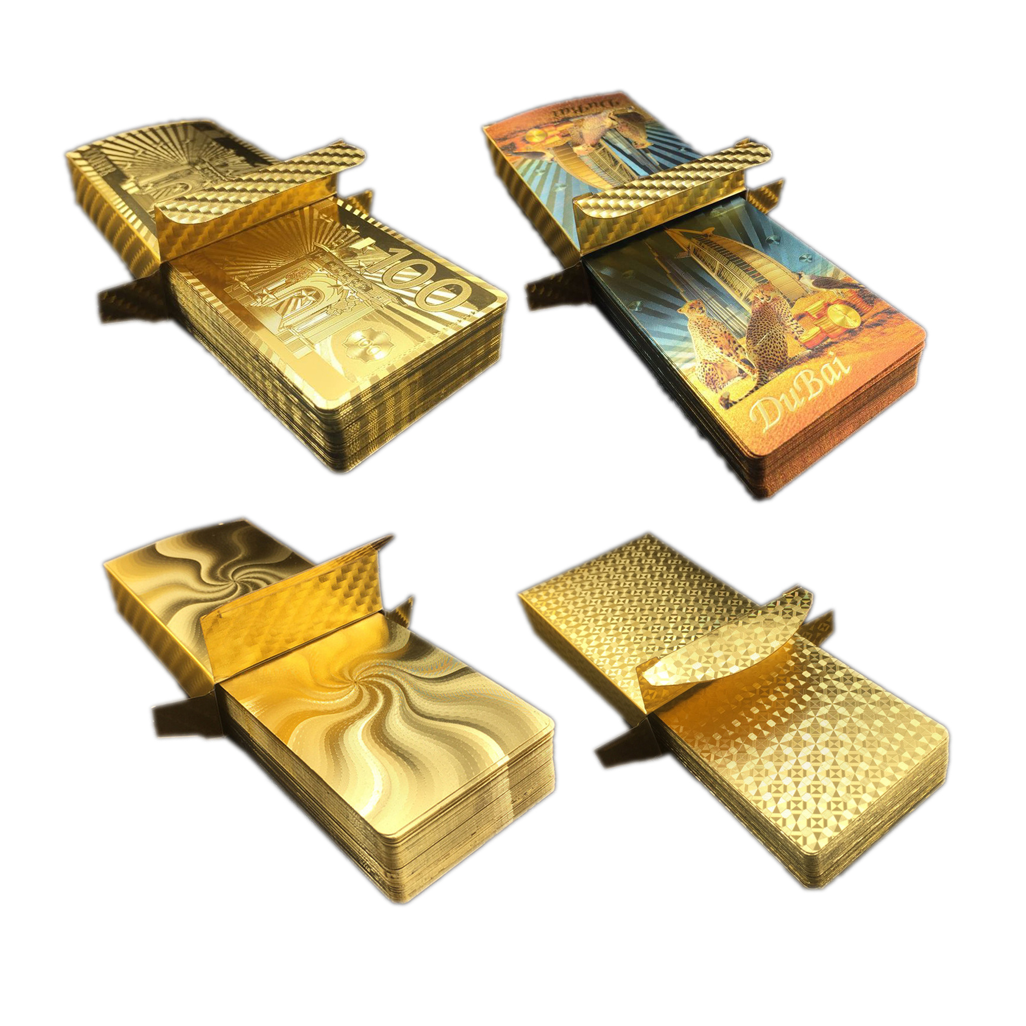 Wholesale hot selling plastic playing card black Friday 24k foil golden playing cards