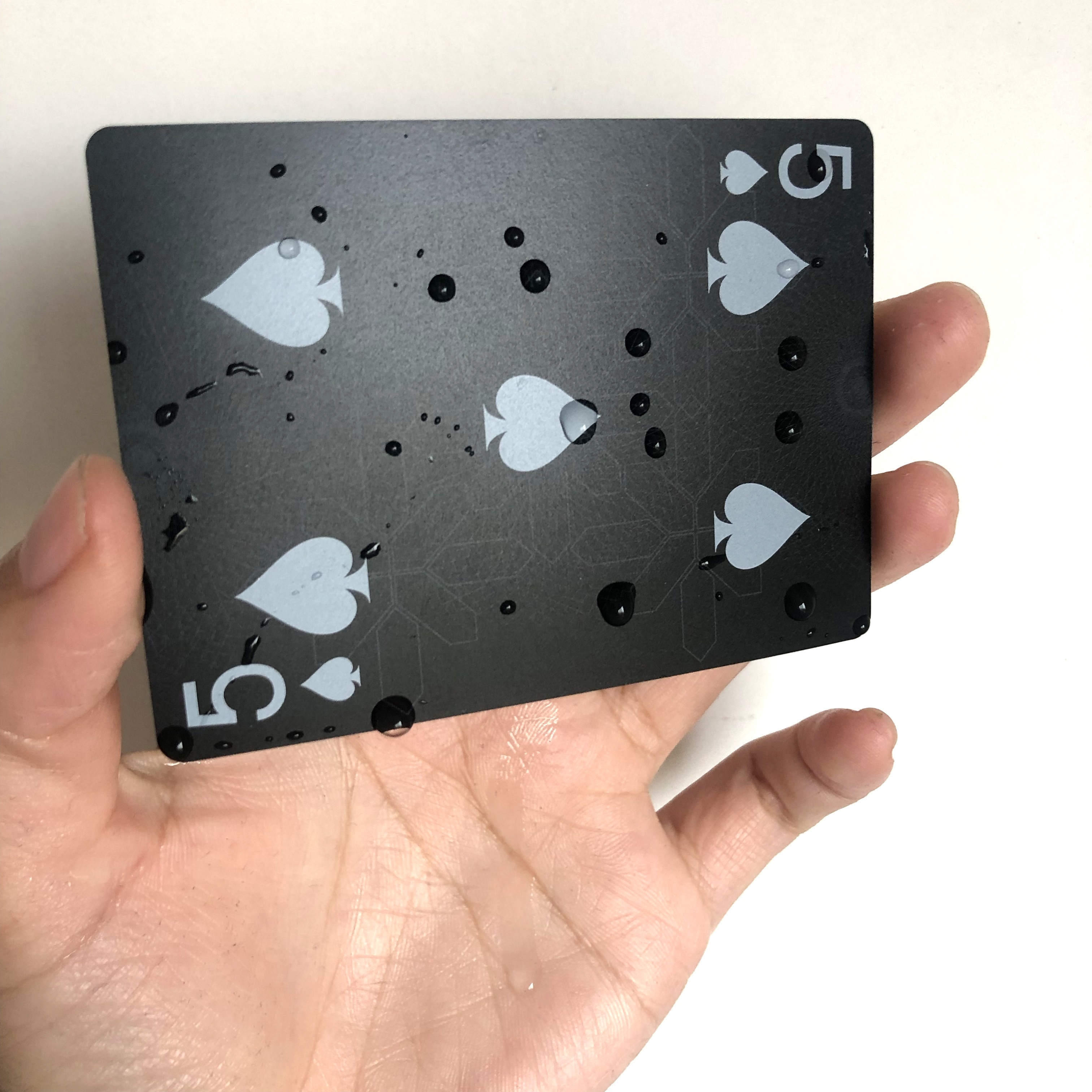 black pvc carbon fiber poker playing card for promotion