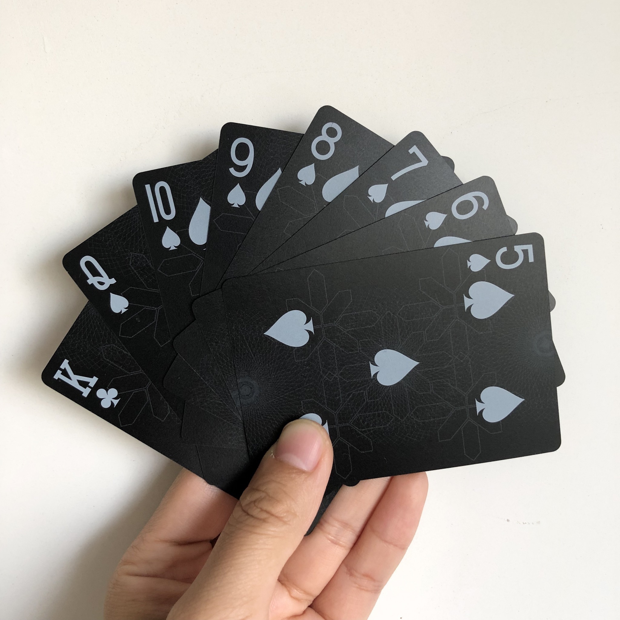 black pvc carbon fiber poker playing card for promotion