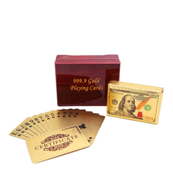 TC 24k Gold Poker Cards Dubai Burj Al Arab Poker Dubai Traveling Souvenir Gifts with red wooden gift box