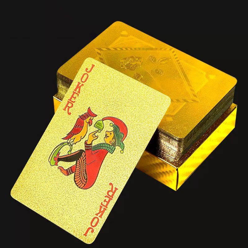 TC High Quality saudi arabia plastic playing cardsplaying card plastic water proof 2 decks playing cards plastic black and gold