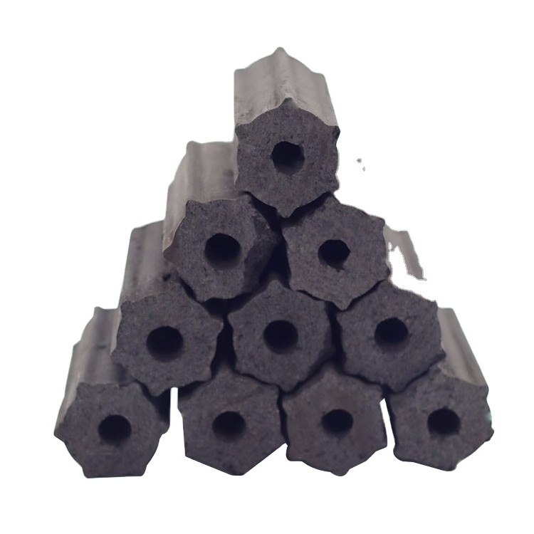 Tiancheng BBQ hardwood hexagonal charcoal for barbecue briket long burning time natural coal less ash