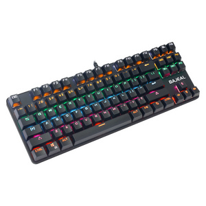 Bajeal K100 Mini 87 Keys Reasonable USB Blue Switch Wired LED Nine Lights Effect Mechanical Keyboard Gaming