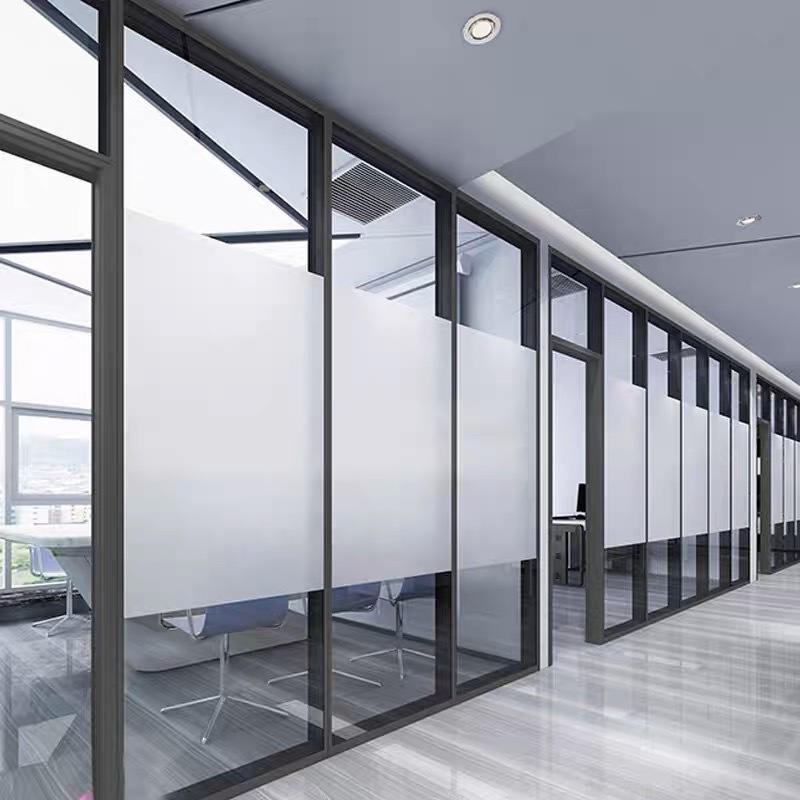 Removable custom aluminum frame glass indoor modular office wooden door partition business