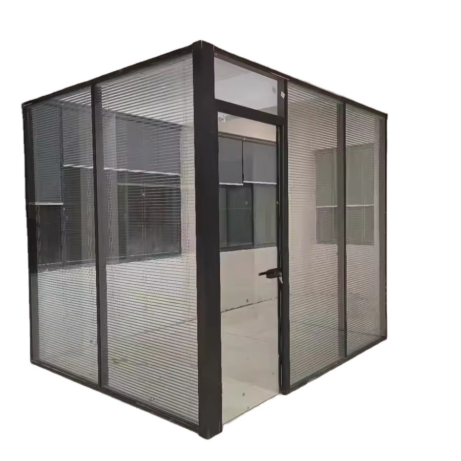 Removable custom aluminum frame glass indoor modular office wooden door partition business