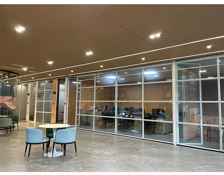 Glass divider removable glass divider office divider aluminum frame wall soundproof office wall system