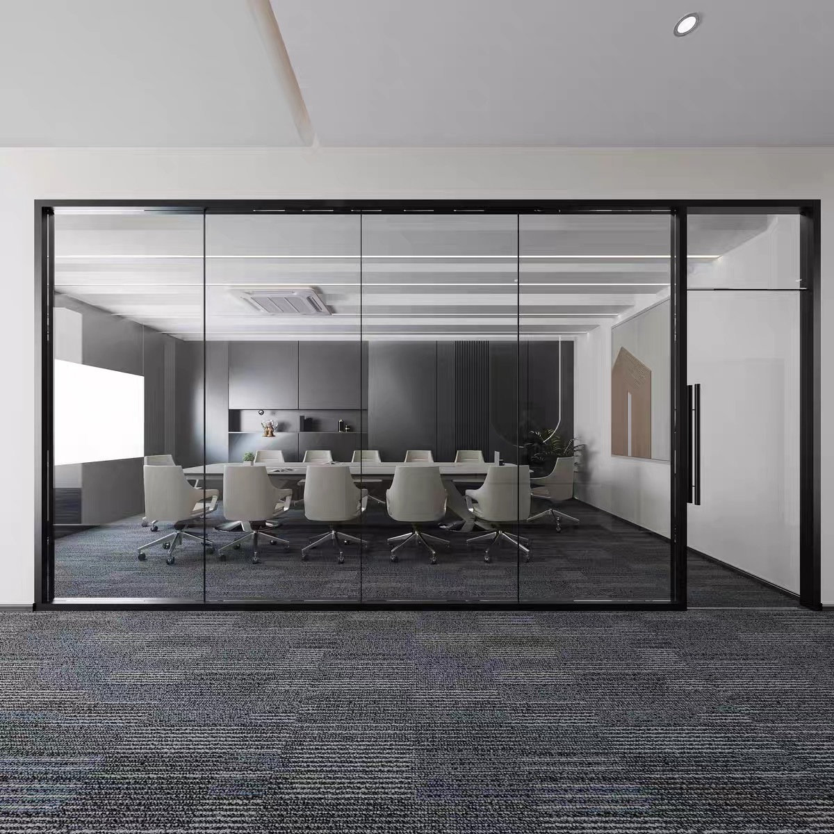 Glass divider removable glass divider office divider aluminum frame wall soundproof office wall system