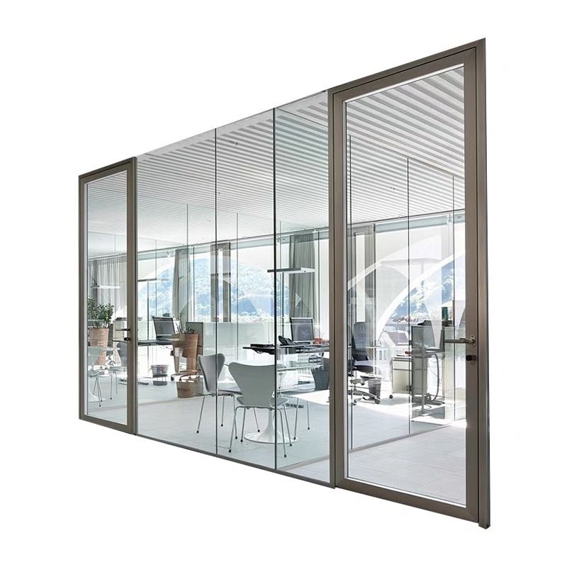 Glass divider removable glass divider office divider aluminum frame wall soundproof office wall system