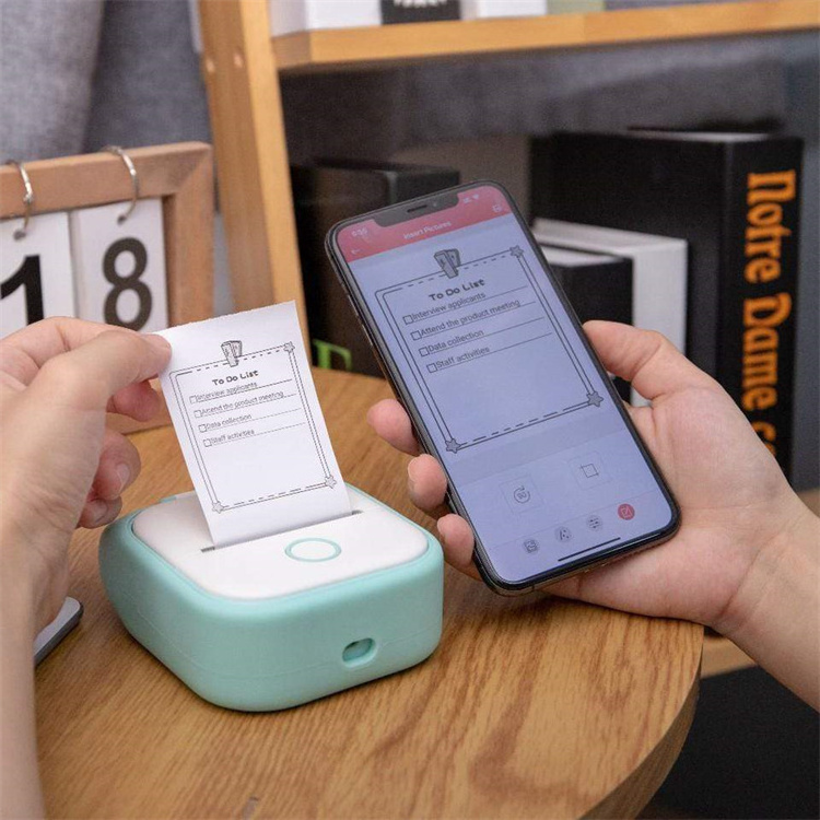 Portable Photo Printer Phomemo T02 203dpi 53mm Printing Stickers Wireless Inkless Mini Pocket Notes Portable Photo Printer