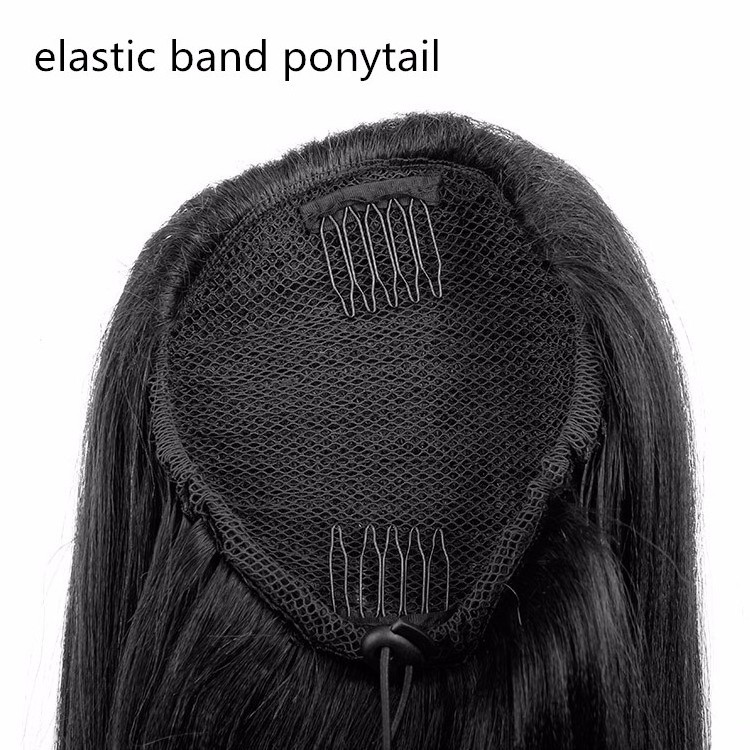 Indian remy hair ponytail extension wholesale drawstring ponytail natural color drawstring ponytail human hair for black women