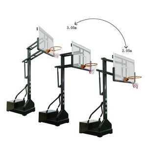 FIBA Approved Hydraulic Basketball Hoop Folding Portable Basketball Ring With Stand For Competition