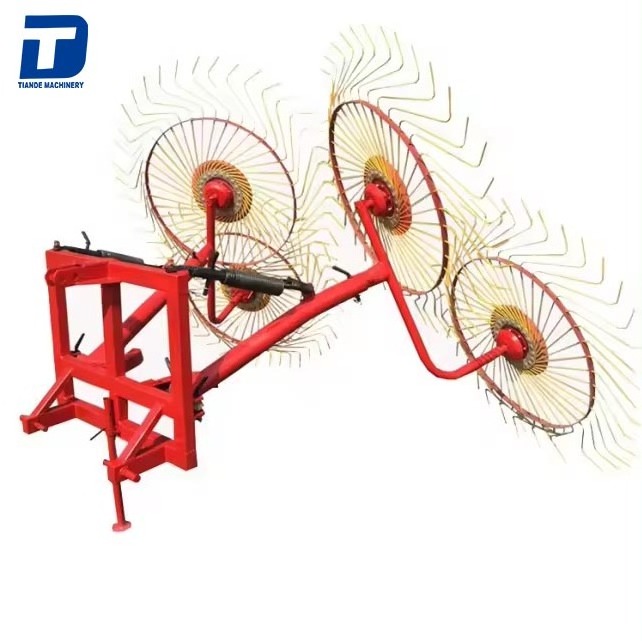 High quality Tractor pto hydraulic finger wheel hay rake