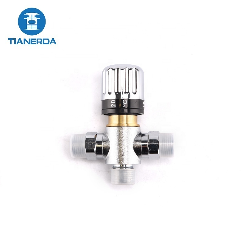 High Quality Sanitary Ware brass hot cold water temperature control valve Thermostatic Mixing Valve