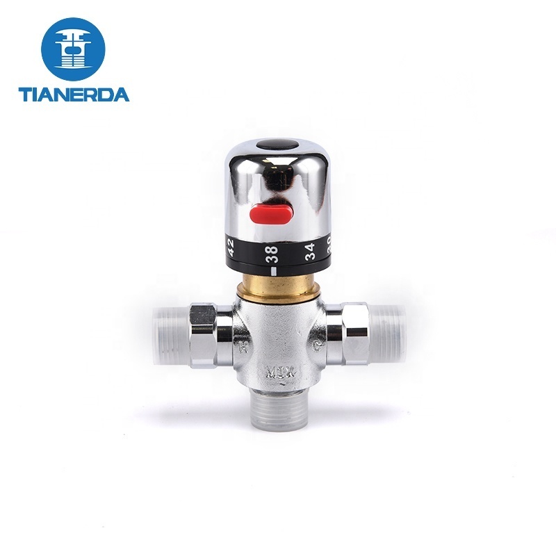 High Quality Sanitary Ware brass hot cold water temperature control valve Thermostatic Mixing Valve