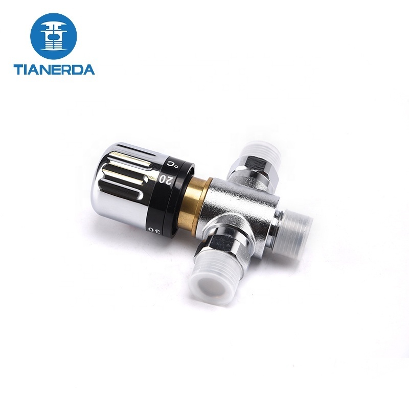 High Quality Sanitary Ware brass hot cold water temperature control valve Thermostatic Mixing Valve