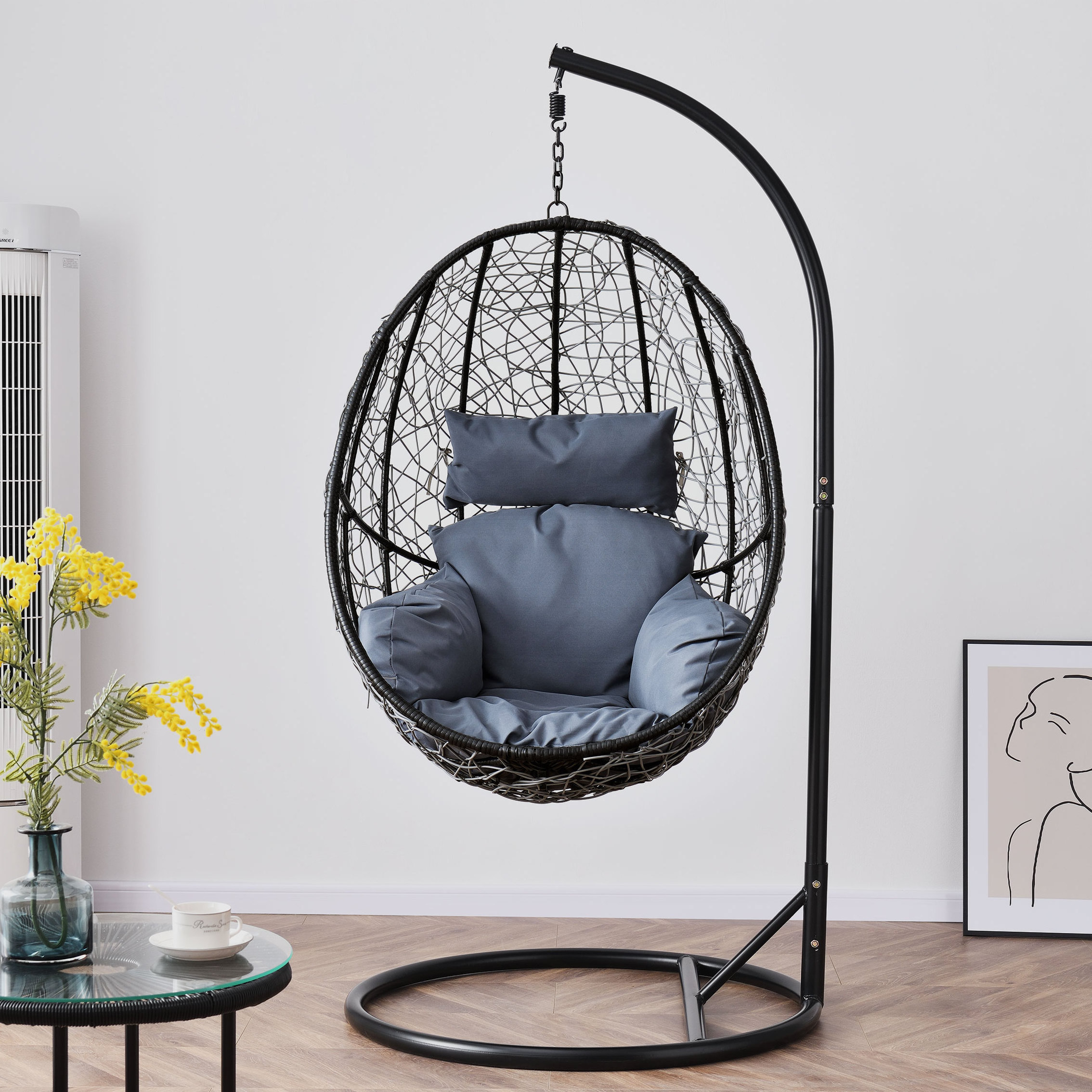 High Quality Multiple Colours Outdoor Indoor Egg Swing Hanging Chair Patio Garden Swing Chair