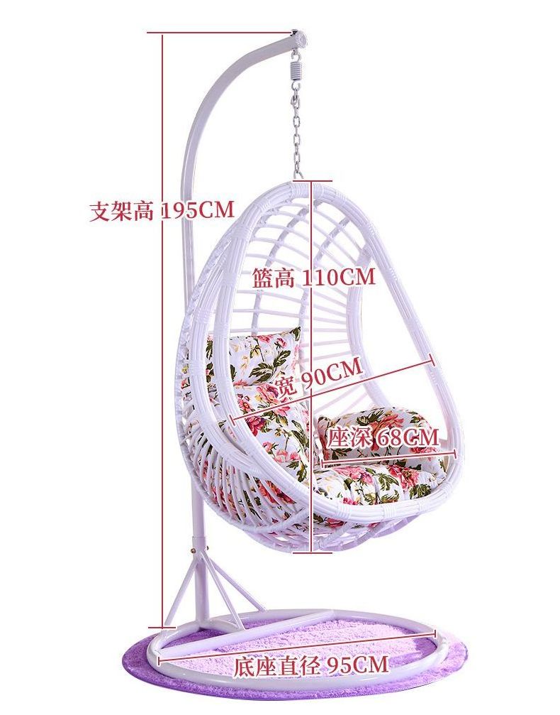 Indoor Outdoor Modern Hanging Swing Chair Bamboo Patio Rattan Wicker Egg Swing Chairs Garden Furniture