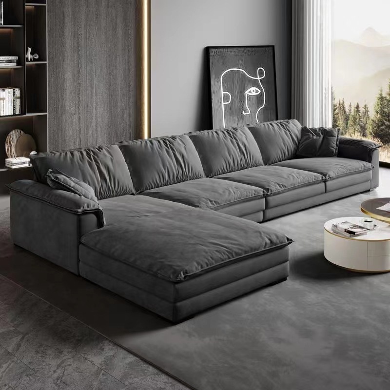 2023 Latest Design Modern Sofa Living Room Furniture Set Modern Luxury Tech Frosted Cloth Fabric Sofa Bed Living Room Sofas