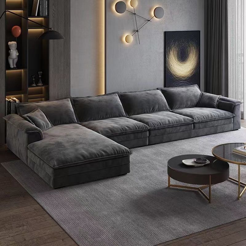 2023 Latest Design Modern Sofa Living Room Furniture Set Modern Luxury Tech Frosted Cloth Fabric Sofa Bed Living Room Sofas