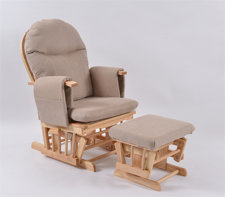 Maternity Soothe Nursery Nursing Breast feeding Rocking Leisure Glider Chair with stool 7 positions adjustable