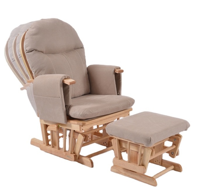 Maternity Soothe Nursery Nursing Breast feeding Rocking Leisure Glider Chair with stool 7 positions adjustable