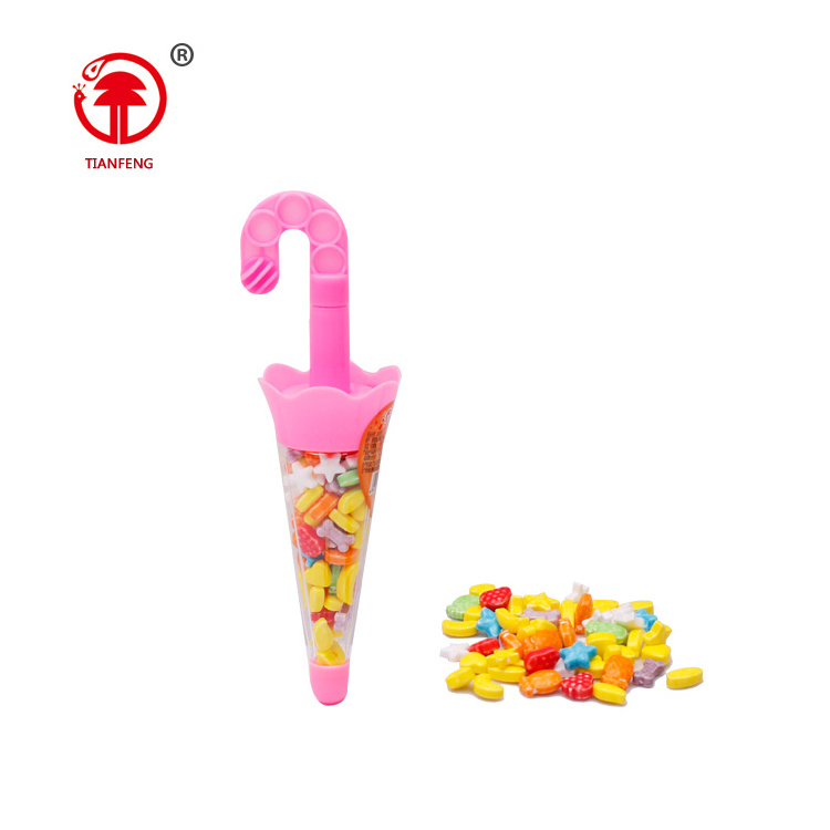 Umbrella shape sugar cartoon jelly candy sugar colorful fruity hard candy pressed candy