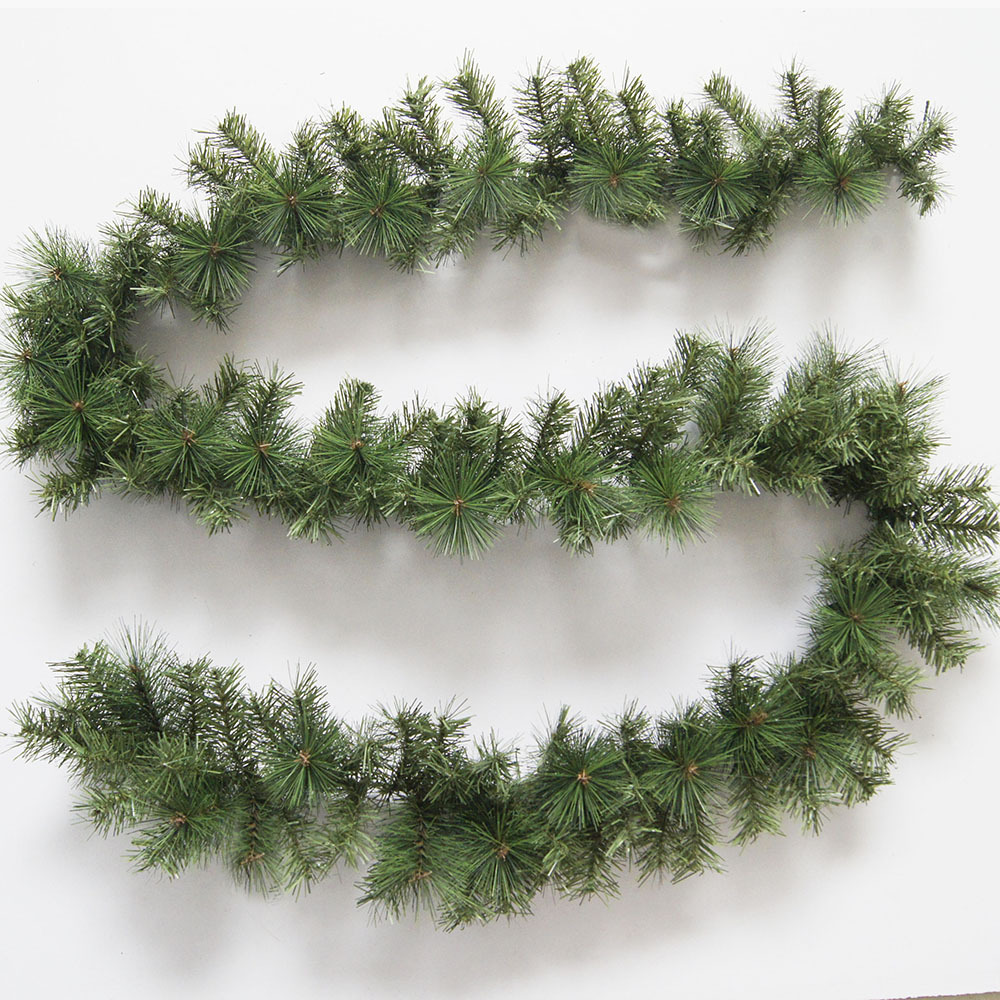 2.7m Christmas Artificial Green Plant PVC Garland With Pine Cones For Door Decoration Garland arbol de navidad