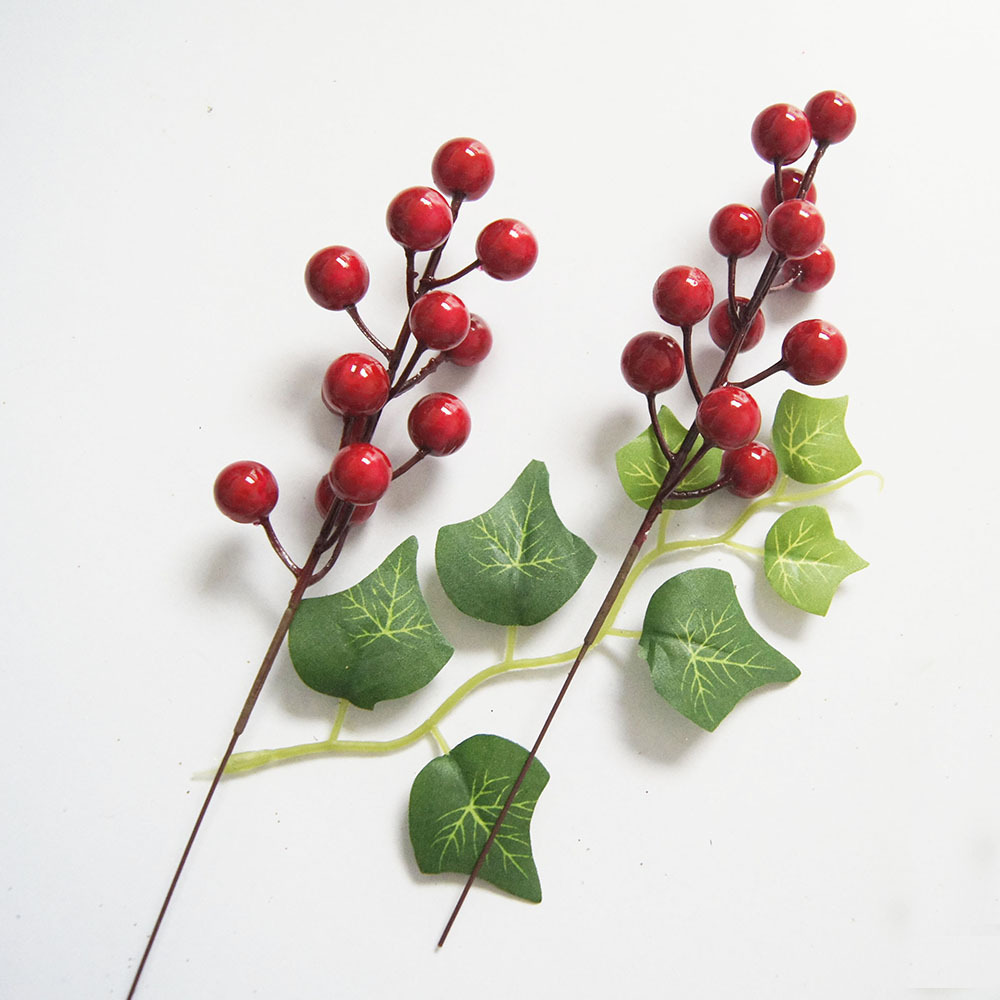 New Arrival Red Berry Floral Picks Artificial Berry Stems For Christmas tree berry