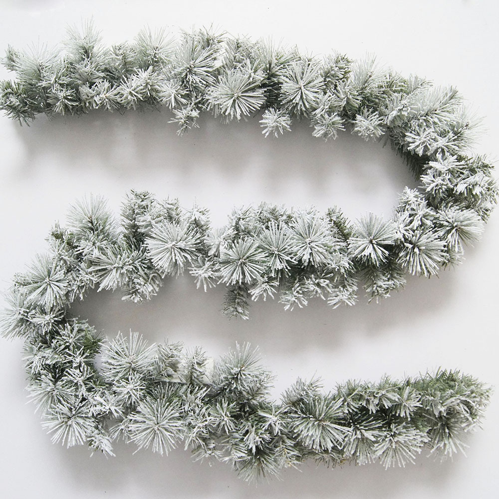 Artificial Greenery Christmas Garland indoor Xmas Garland flocked For Outdoor Indoor Christmas garland Decorations