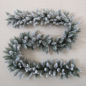 High Quality Christmas tinsel garland Decoration  flocked  Artificial Christmas garland