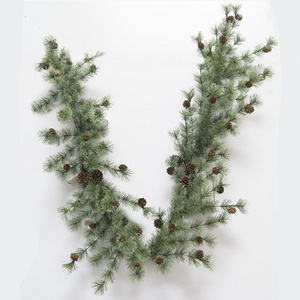 High quality pine needle pre-lit with pine cone garland 270cm artificial christmas garland