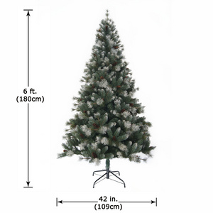 Very Nice Flocking Leaf tip spray white Pine needle for Christmas tree