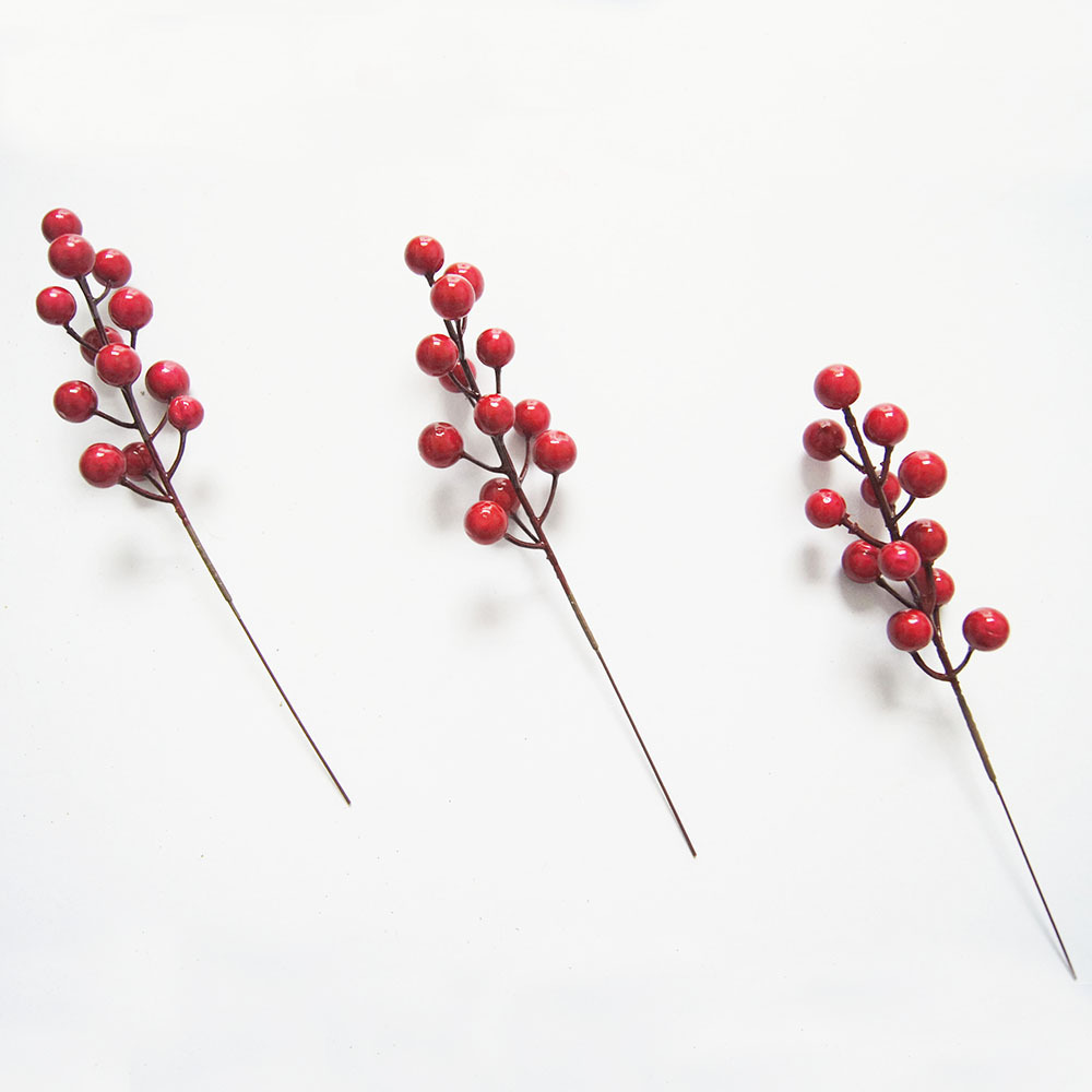 New Arrival Red Berry Floral Picks Artificial Berry Stems For Christmas tree berry