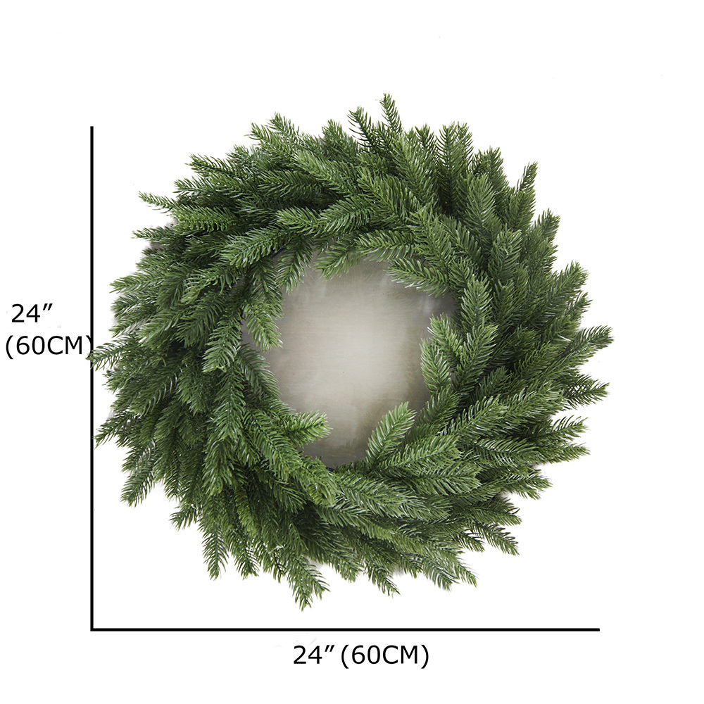 wholesale plain Christmas wreaths for home decoration PE Christmas wreath 60cm lighted outdoor Christmas Wreaths plain