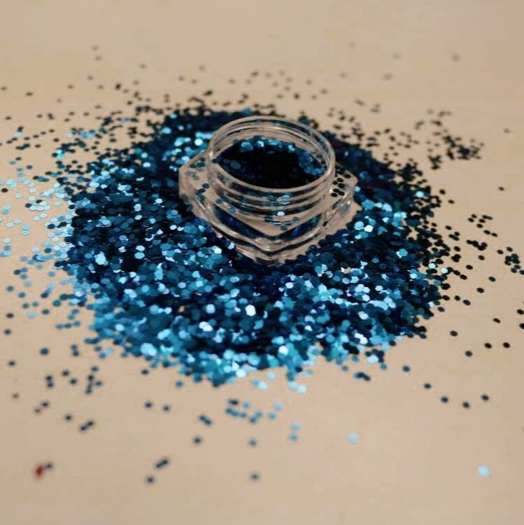 Hot Sale Wholesale Solvent Resistant blue Bulk Glitter For Nail Tumbler Crafts