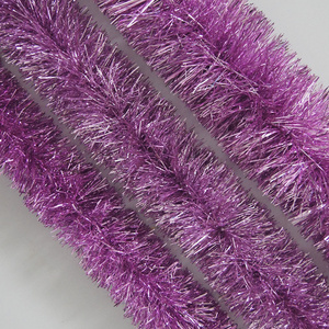 Christmas Tinsel Garland,Iridescent Pink Hanging Metallic Twist Garland for Xmas Tree Decorations Wedding Party Supplies