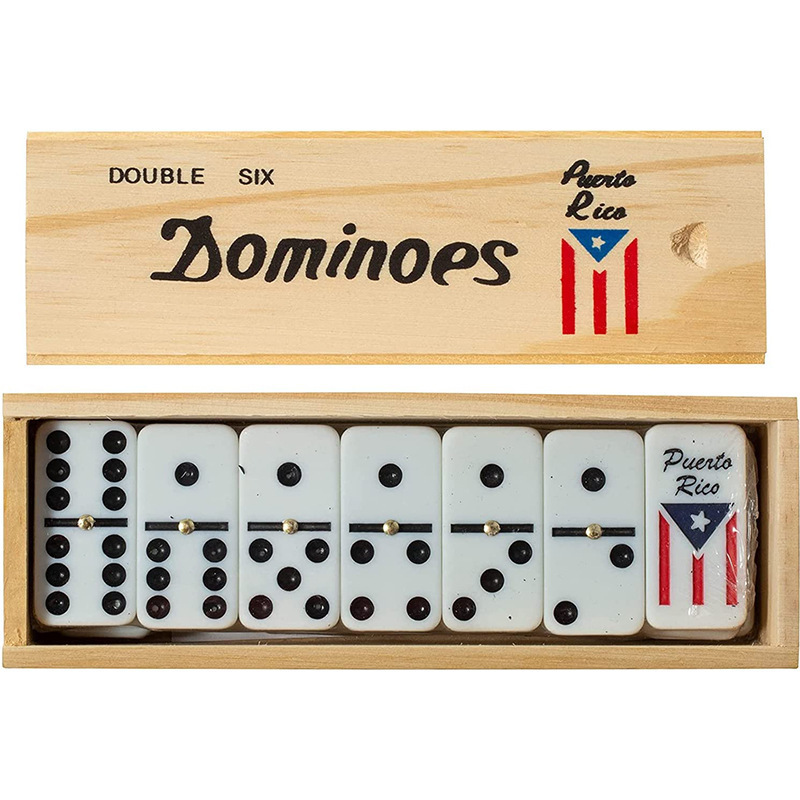 Factory 50*25*8mm dominos set 200*75*49mm domino  wholesale with logo wooden box