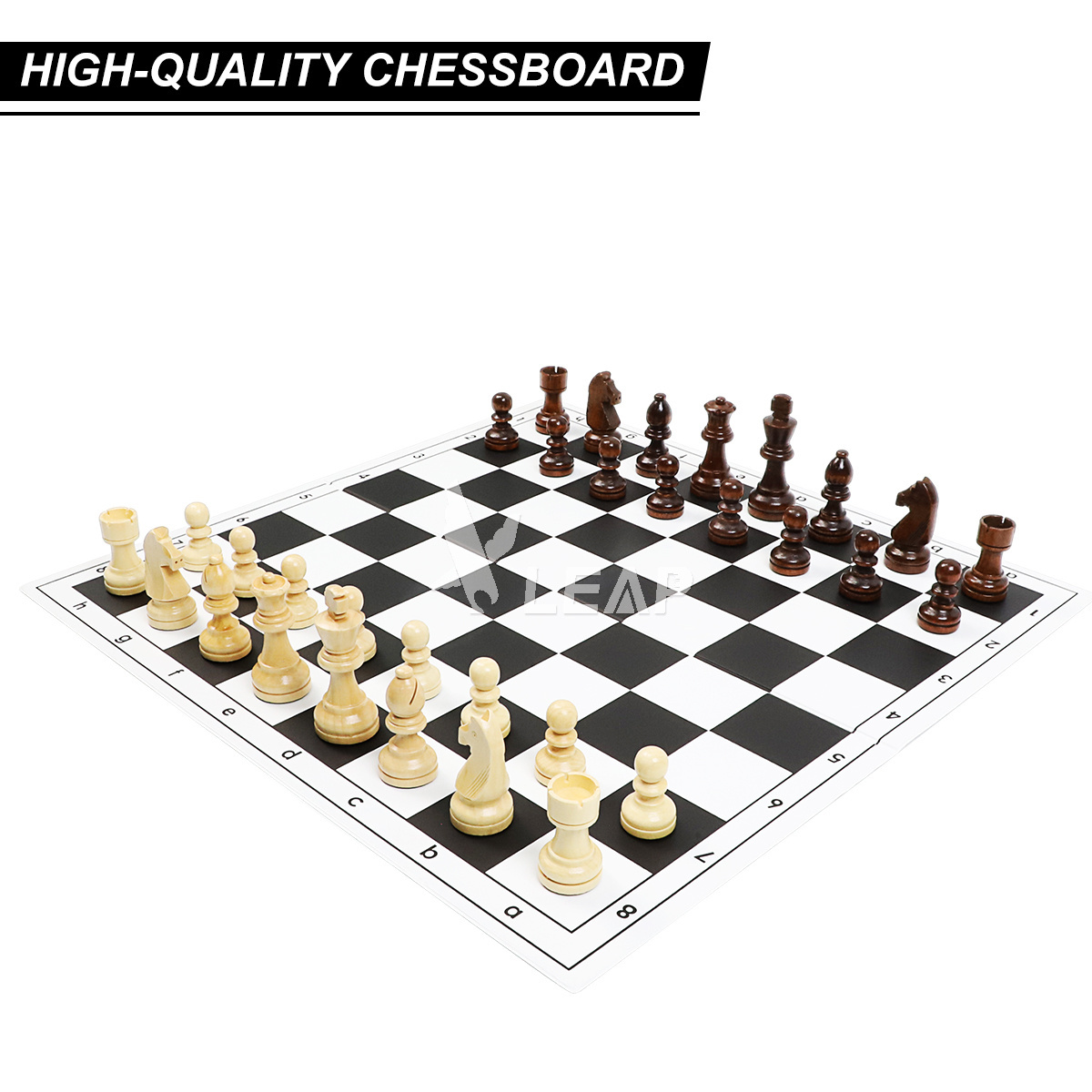 Custom logo 51cm x 51cm 20inch red black white chessboard PVC folding cardboard portable international chess board