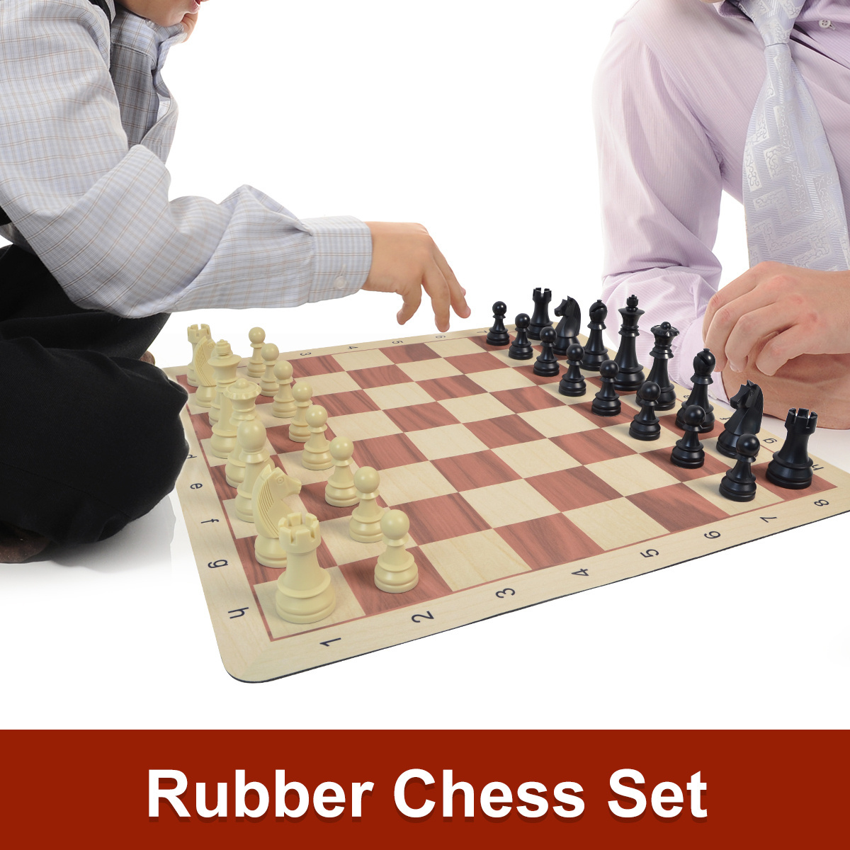 High quality rubber chess board 20 inch Non-Slip Fold chess set luxury for chess games