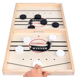 Wooden double-sided gameplay  bounce board chess set  chess 2 in 1 set flying chess gobang interactive fast sling puck game